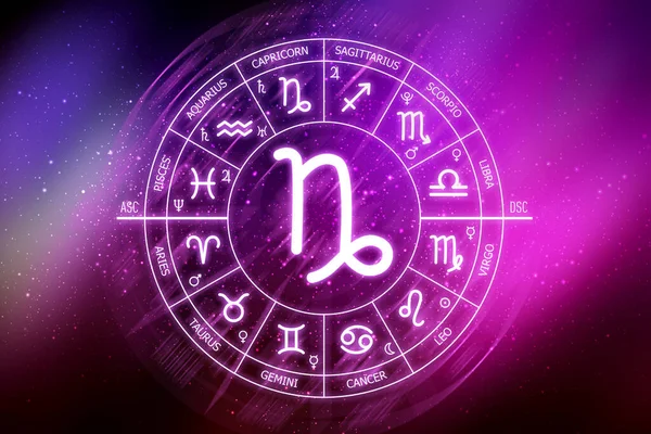 Capricorno Segno Zodiacale Icona Del Capricorno Sullo Sfondo Blu Dello — Foto Stock