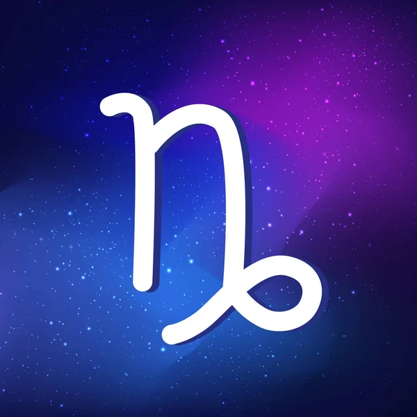 Capricorn Zodiac Sign Abstract Night Sky Background Capricorn Icon Blue — Stock Vector
