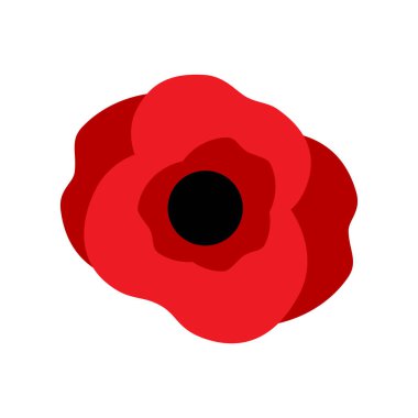 Beyaz arka plan vektör çiziminde kırmızı haşhaş. Anma Günü, Anma Günü