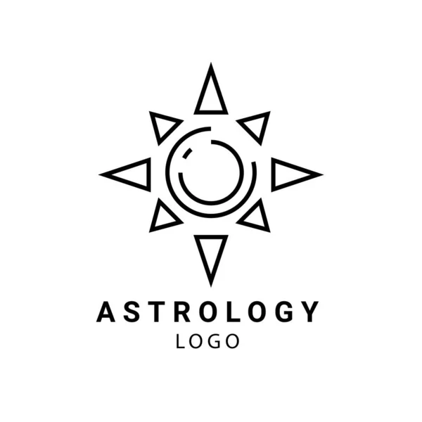 Astrologi Logotyp Sun Stjärna Ikon Isolerad Vit Bakgrund Astrologiska Symboler — Stock vektor