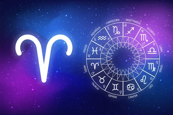 Pronóstico Astrológico Para Signo Aries Signo Del Zodiaco Aries Icono — Foto de Stock
