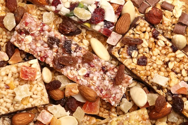 Cereal bars with dry fruits and nuts — Stock Photo, Image