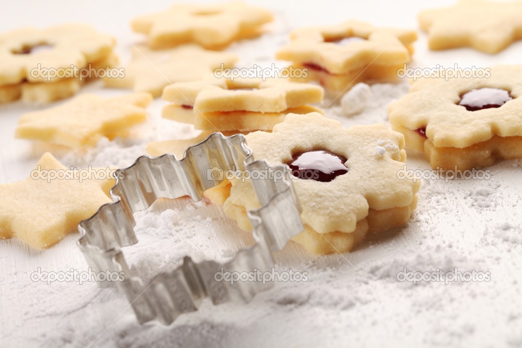 Close-up of shortbread cookies