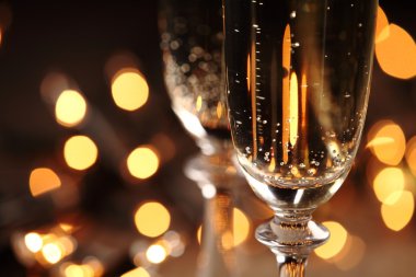 Glass with sparkling wine