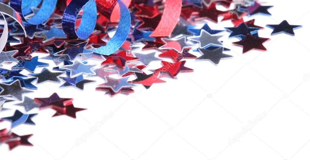 Red, white and blue stars and ribbons