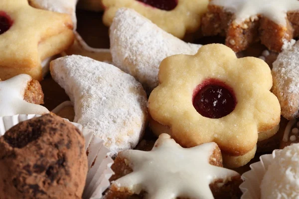 Vari biscotti di Natale, vista dall'alto . — Foto Stock