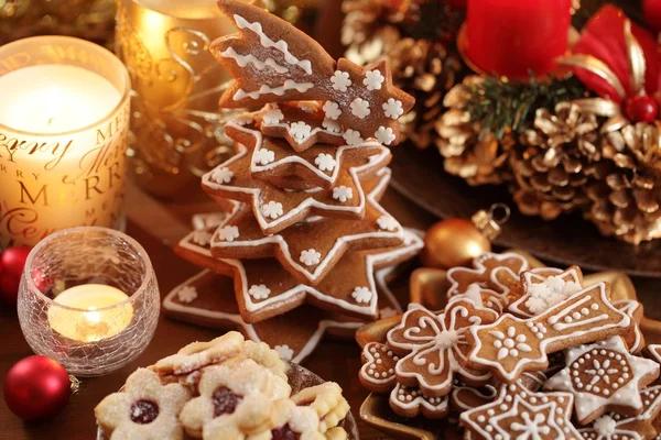 Christmas cookies and decorations Stock Image