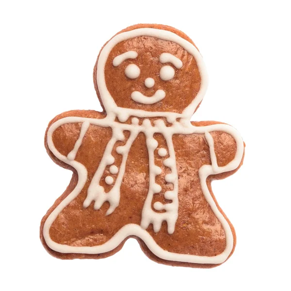Gingerbread homem no fundo branco — Fotografia de Stock