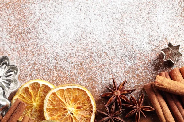 Kryddor för julen bakning och kopiera utrymme. — Stockfoto