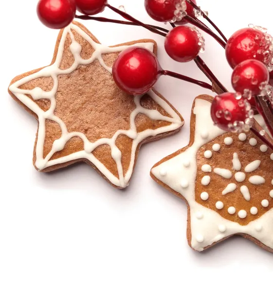 Biscotti di pan di zenzero con decorazione di Natale — Foto Stock