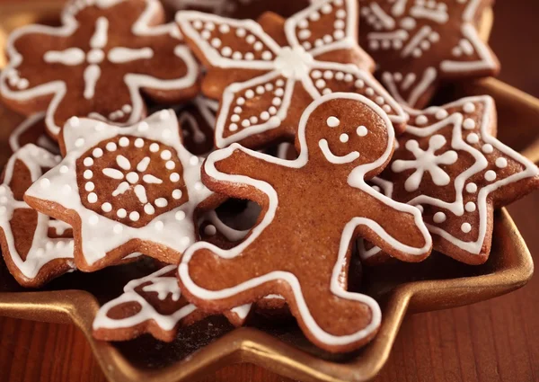 Christmas gingerbread cookies on plate. — Stock Photo, Image