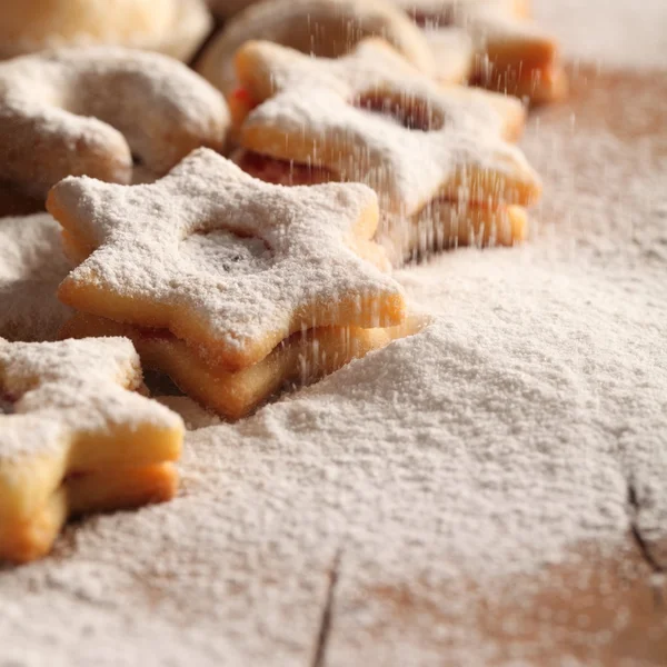 Galletas de Navidad y azúcar —  Fotos de Stock