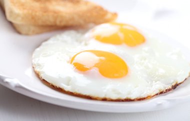 sahanda yumurta ve tost ile plaka