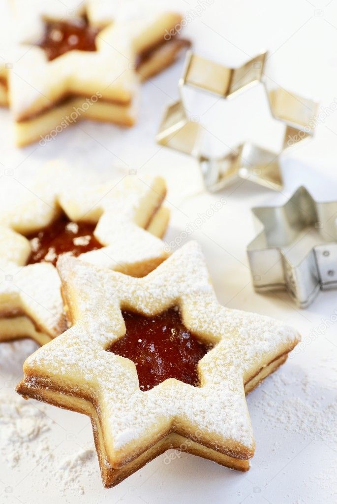 Christmas cookies and cookie cutters