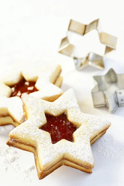 Shortbread stars with sugar — Stock Photo, Image