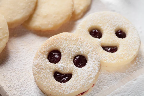 Detail of smiley cookies — Stock Photo, Image