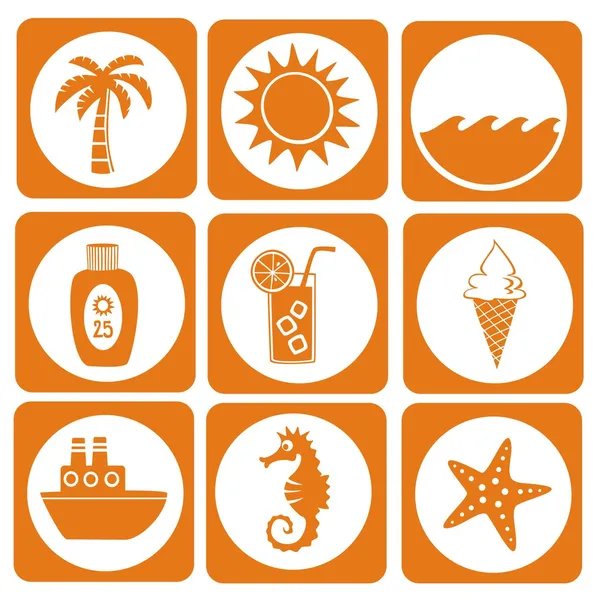 Summer icon set — Stock Vector