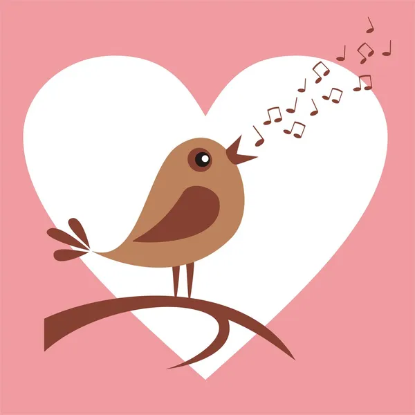 Singing bird — Stock Vector