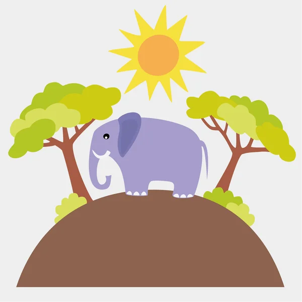 Elefante na savana —  Vetores de Stock