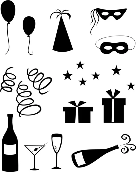 Iconos de celebración — Vector de stock