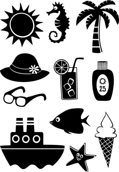 Summer icons — Stock Vector