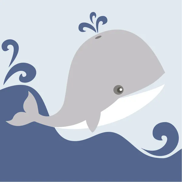 Whale in the sea. — Stock Vector