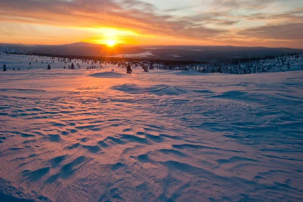 Tramonto nella tundra — Foto Stock