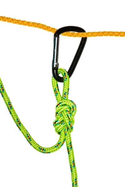The flemish knot and carabiner — Stock Photo, Image