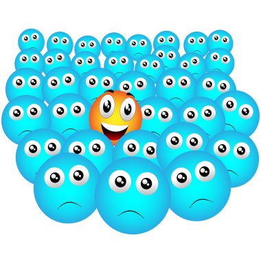 kalabalığın içinde seçilmiş smiley