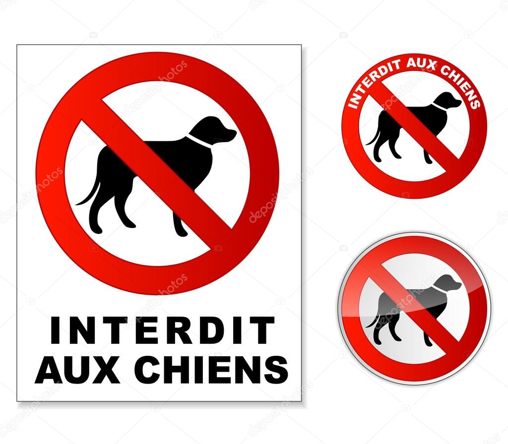 Plaque interdit aux chiens