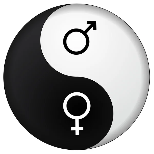 Yin Yang männlich weiblich — Stockvektor