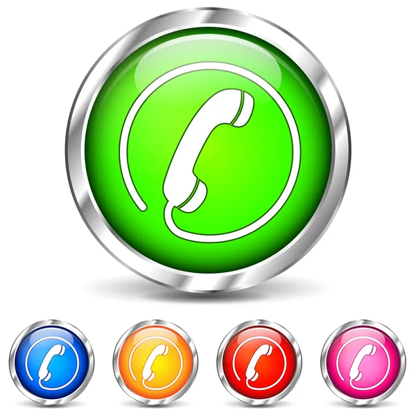 Five telephone icons — Stock Vector