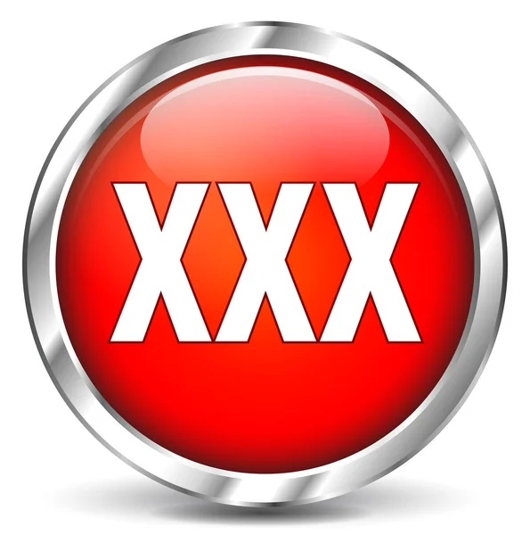 XXX červený chrom ikona — Stockový vektor
