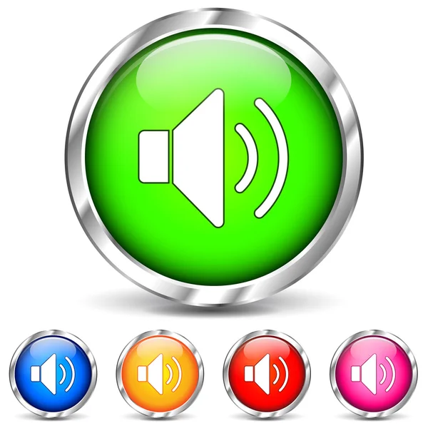 Vector cromo iconos de sonido — Vector de stock