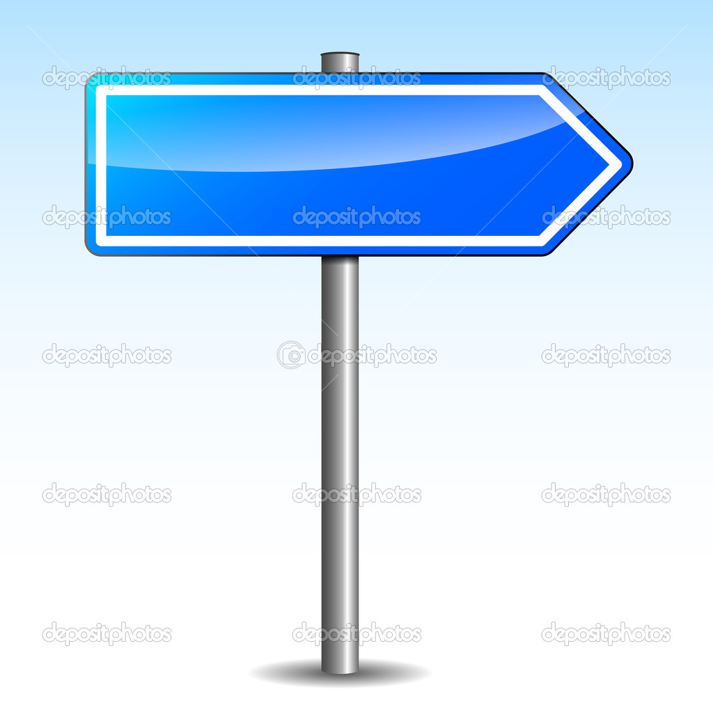 Vector blue directional signpost