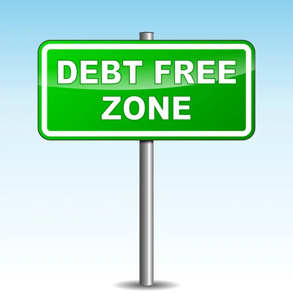 Vector debt free signpost — Stock Vector
