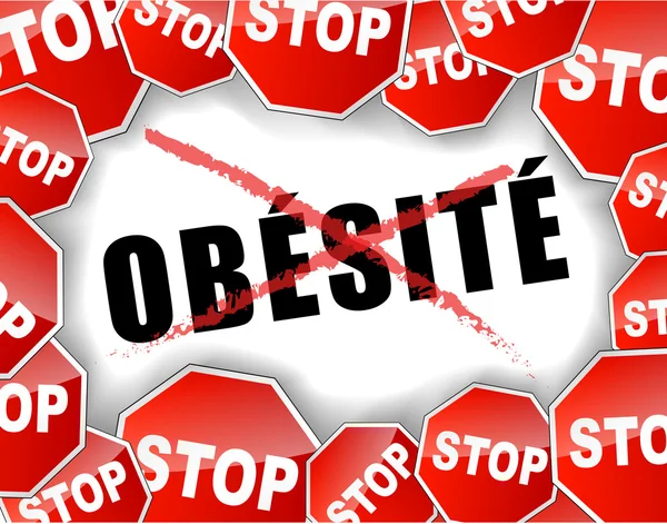 Stop obesity french — Stock Vector