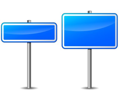 vecto mavi dikdörtgen yol işaretleri