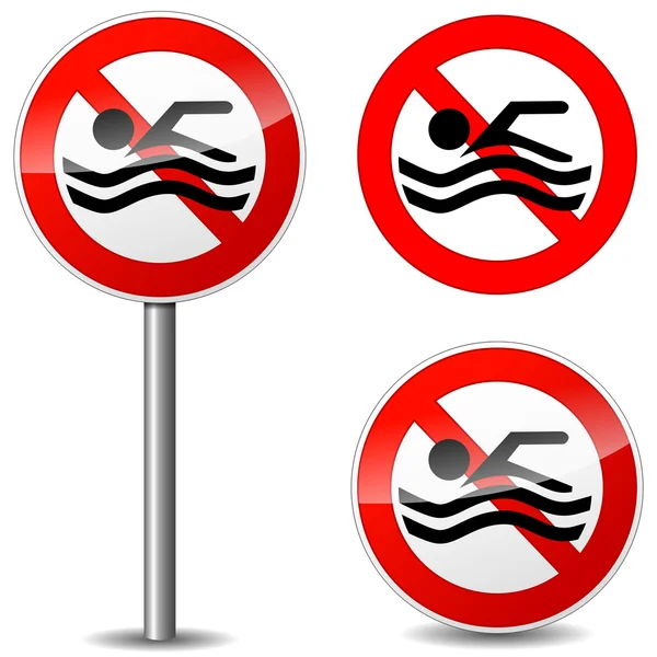 Vettore nessun segno di nuoto — Vettoriale Stock