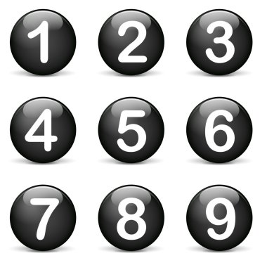 Vector round numbers icons