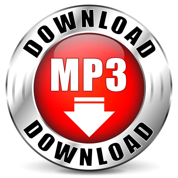 Mp3 κόκκινο εικονίδιο του φορέα — Διανυσματικό Αρχείο