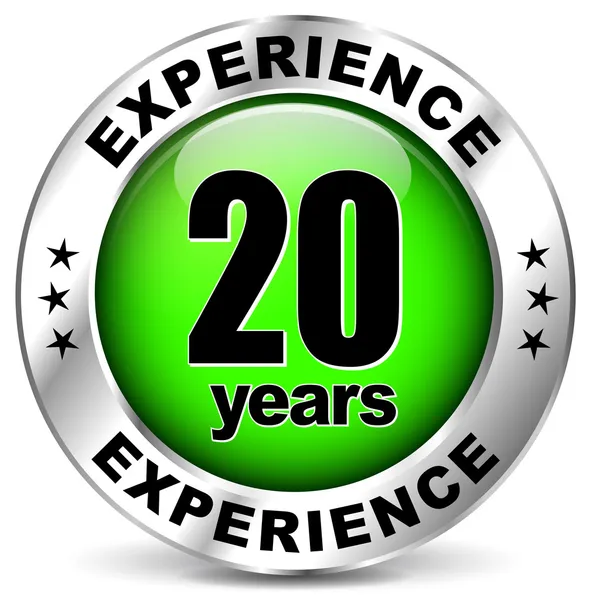 Twenty years experience — Stock Vector