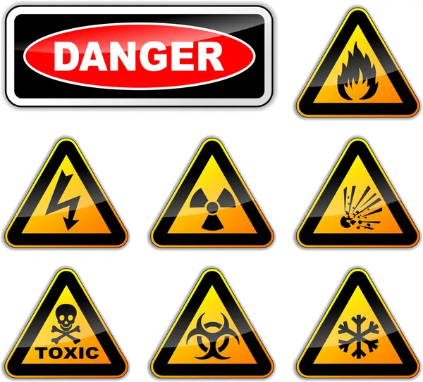 Vector danger signs — Stock Vector