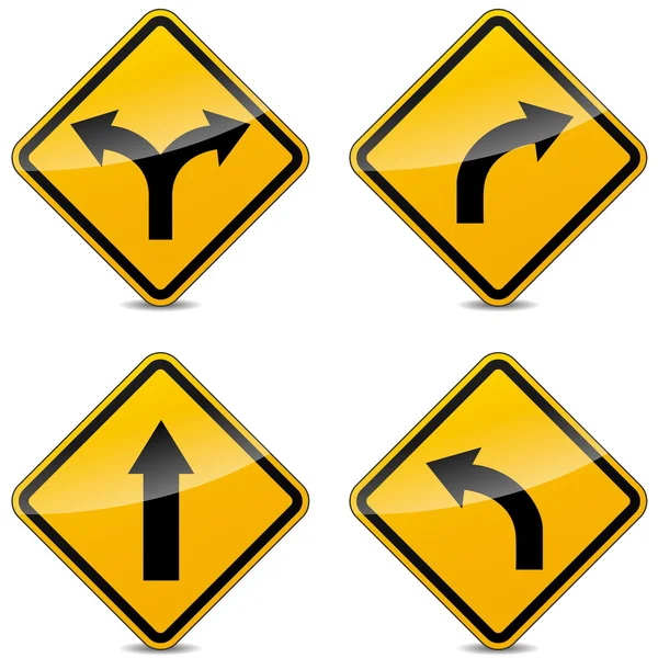 Vector turn signs — Stock Vector