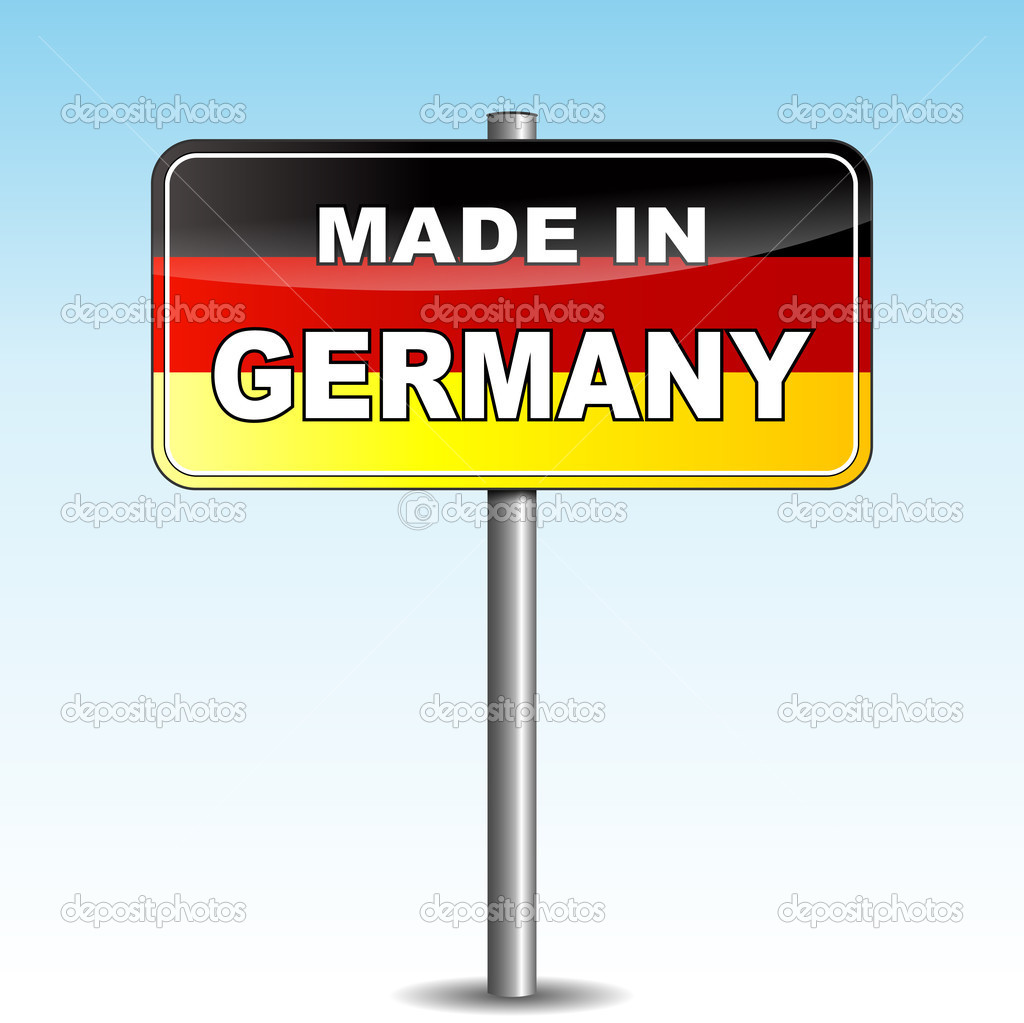 Vector illustration of signpost with text made in germany