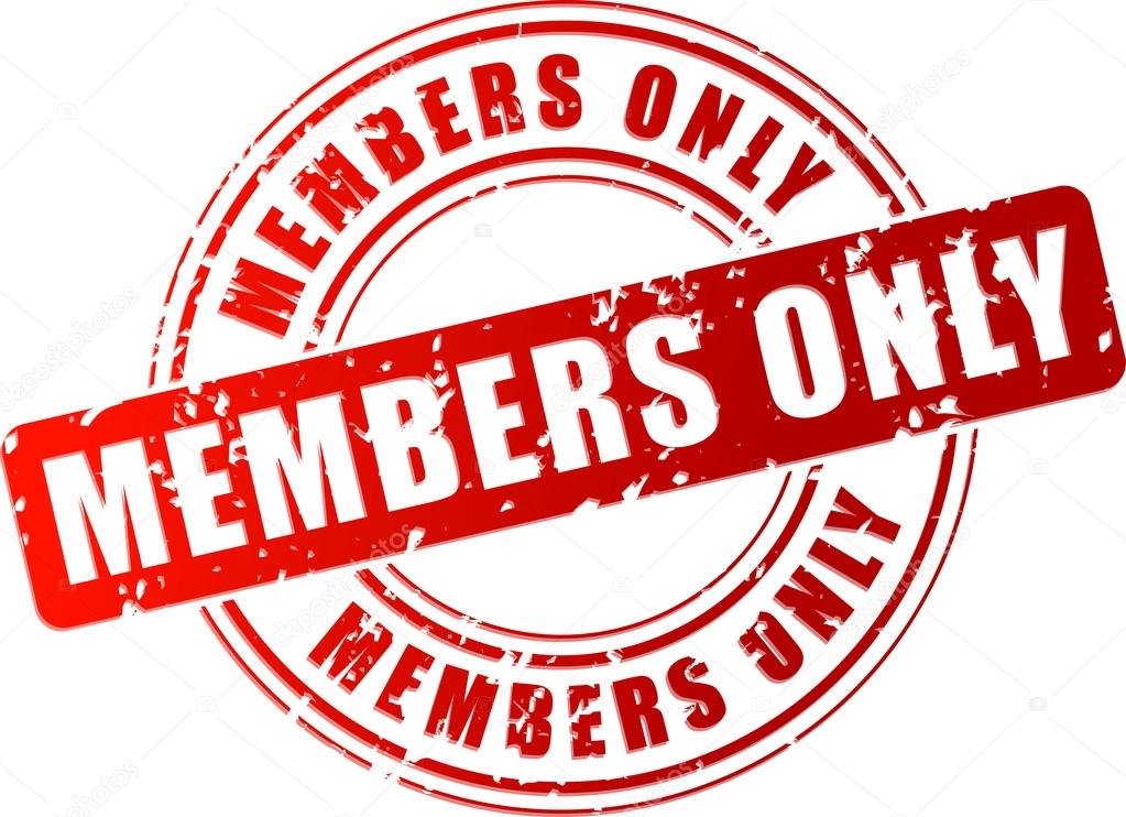 Vector illustration of red members only stamp