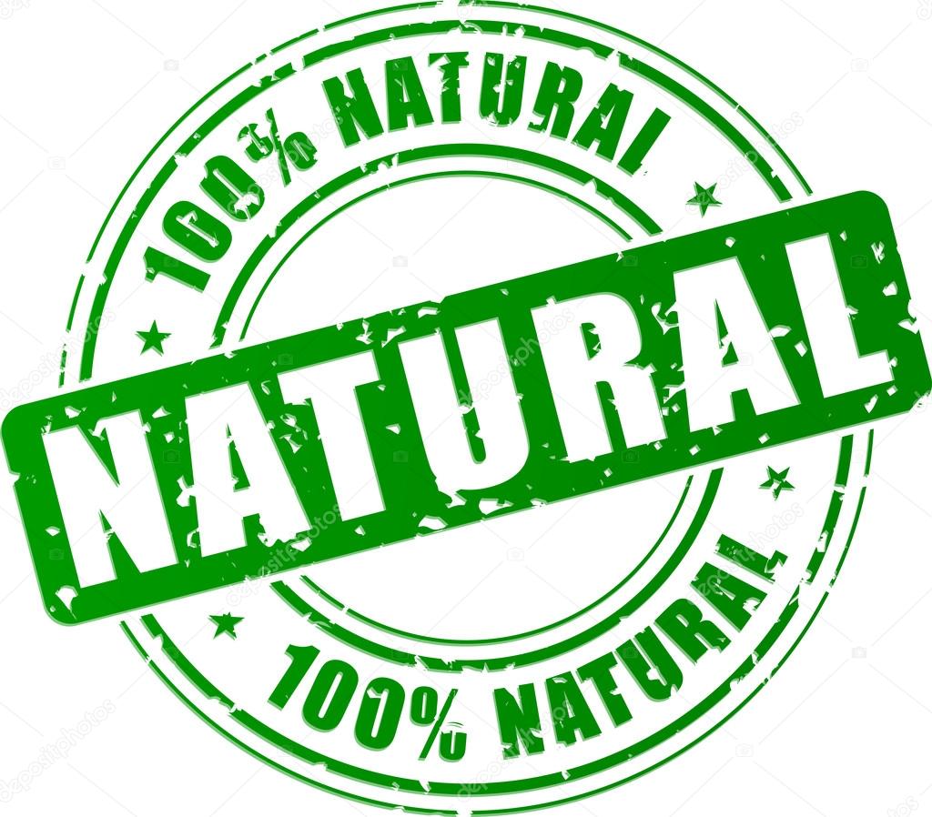 Vector illustration of green natural stamp concept