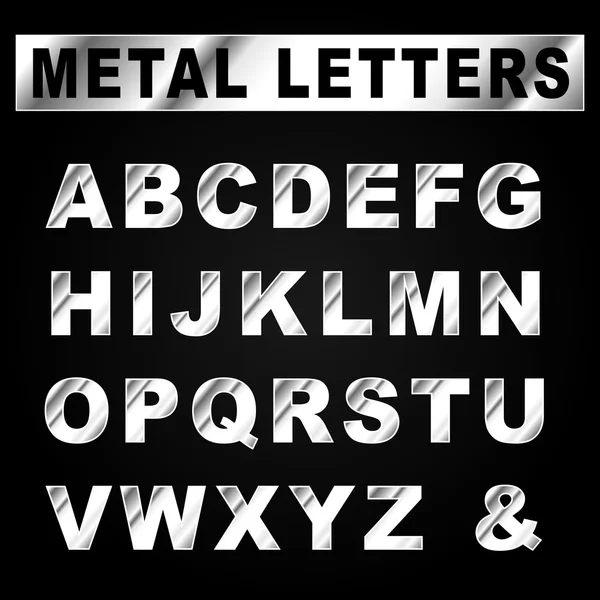 Vetor metal set letters — Vetor de Stock