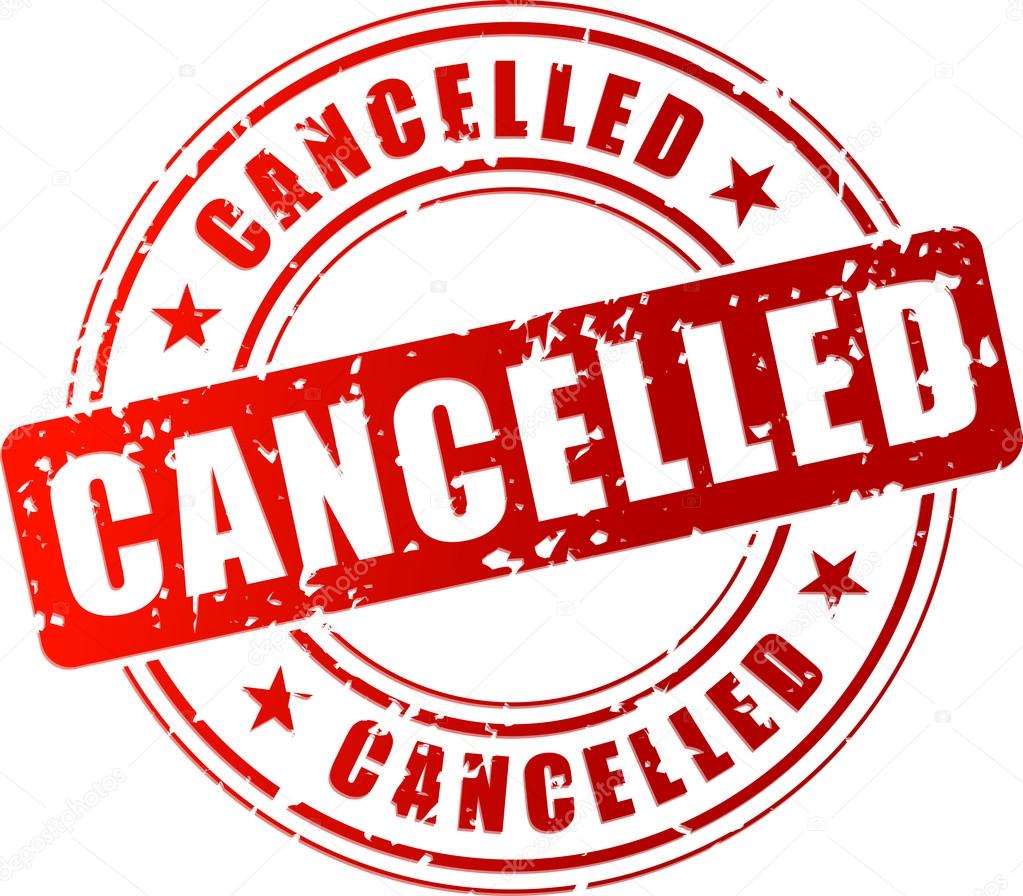 Vector illustration of red cancelled stamp on white background
