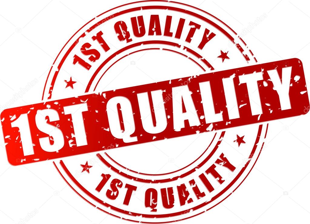 Vector illustration of first quality stamp on white background